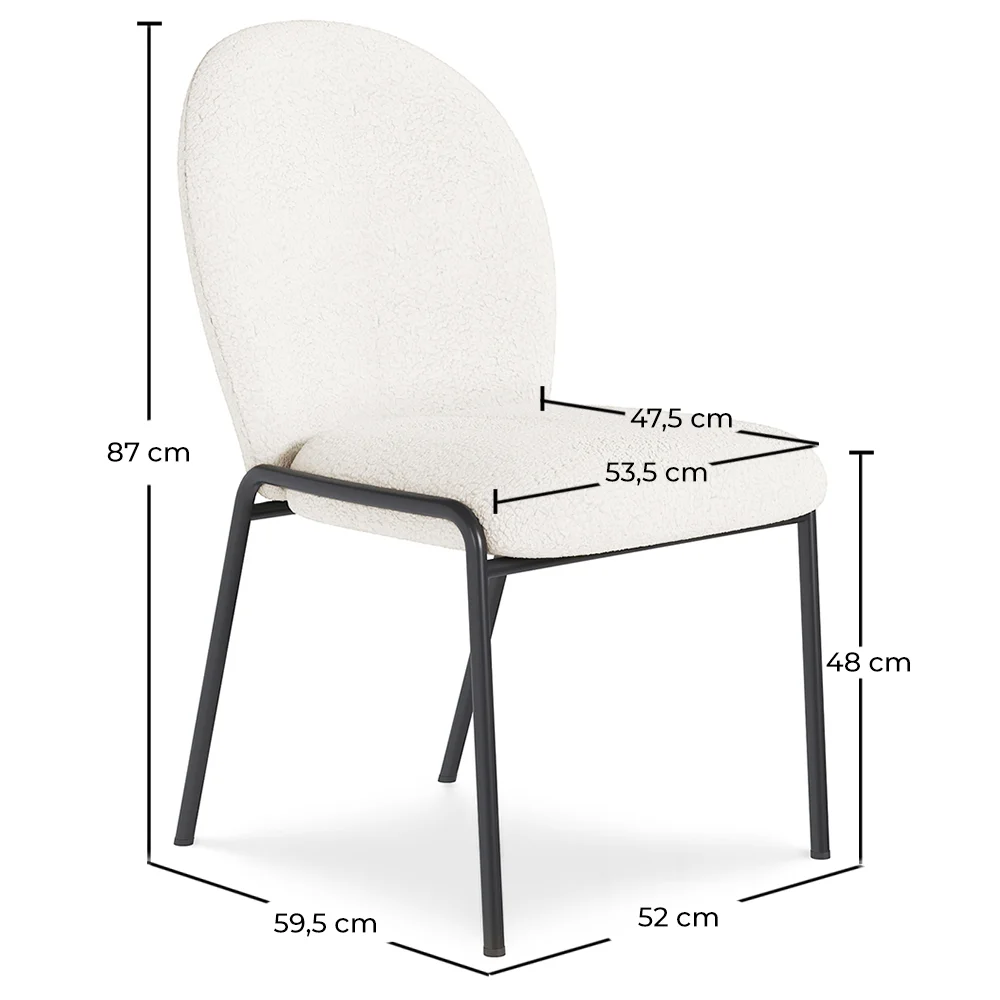 Chaise de salle à manger - Tapissée en tissu bouclé - Erys image 10