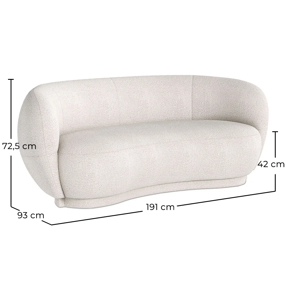 Canapé courbe 3 places en tissu bouclé - Curvy image 10