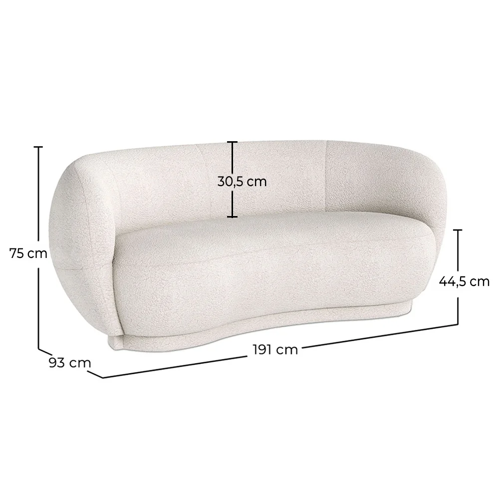 Canapé courbe 3 places en tissu bouclé - Curvy image 10