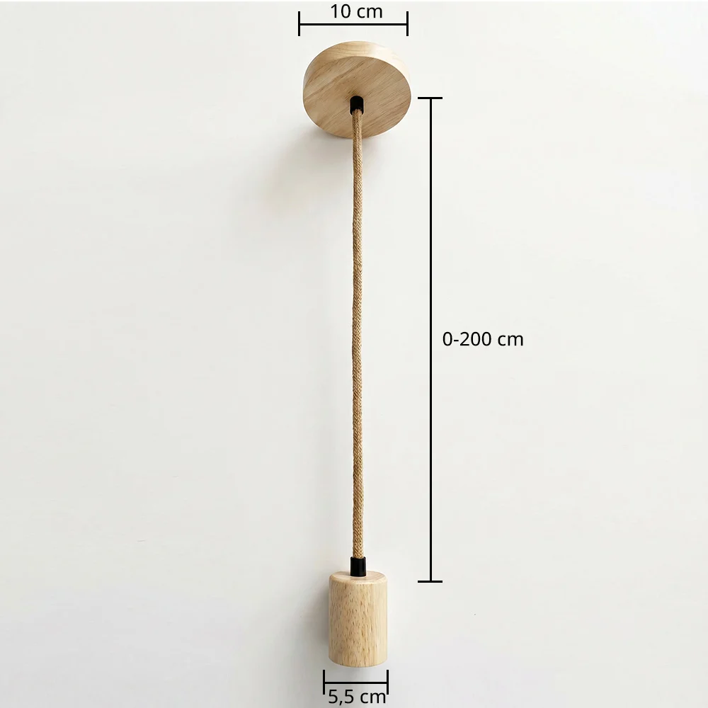 Câble de Lampe Suspendue en Jute et Bois - 200cm - Hanz image 10