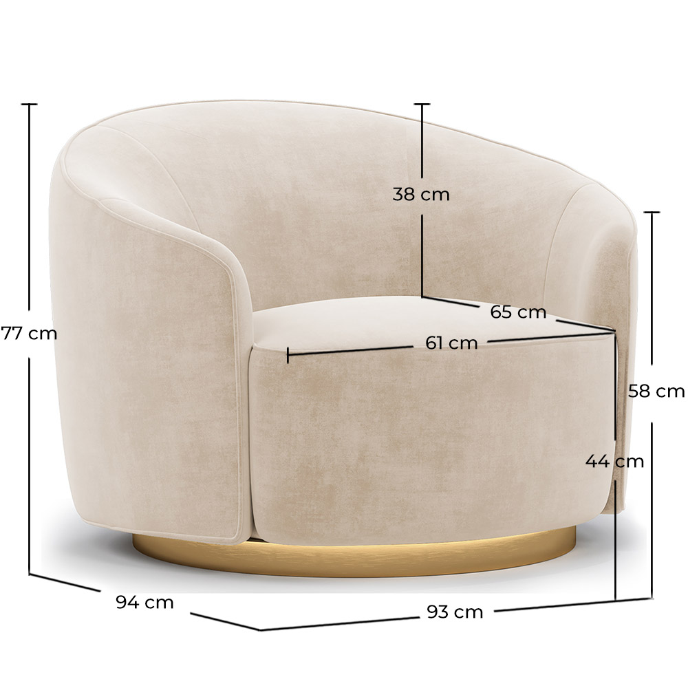 Fauteuil Design Courbé - Revêtu de Velours - Herina image 10