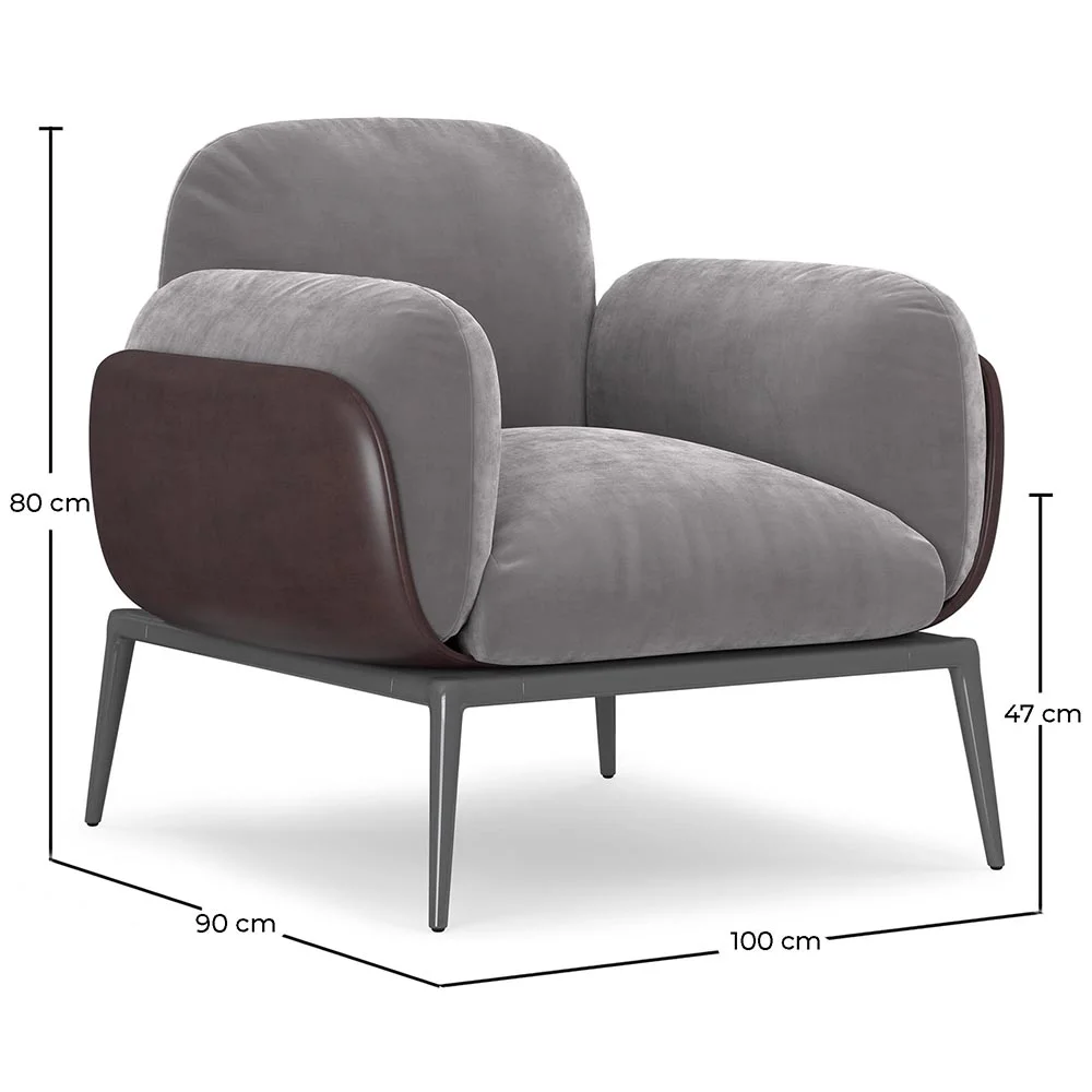 Fauteuil rembourré en velours - June image 10