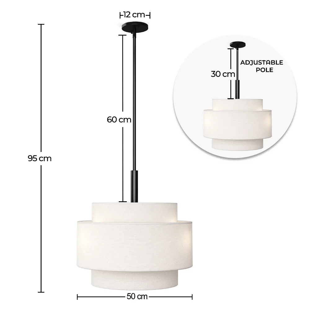 Lampe Suspendue de Plafond - Abat-jour en Tissu - Lorwe image 10