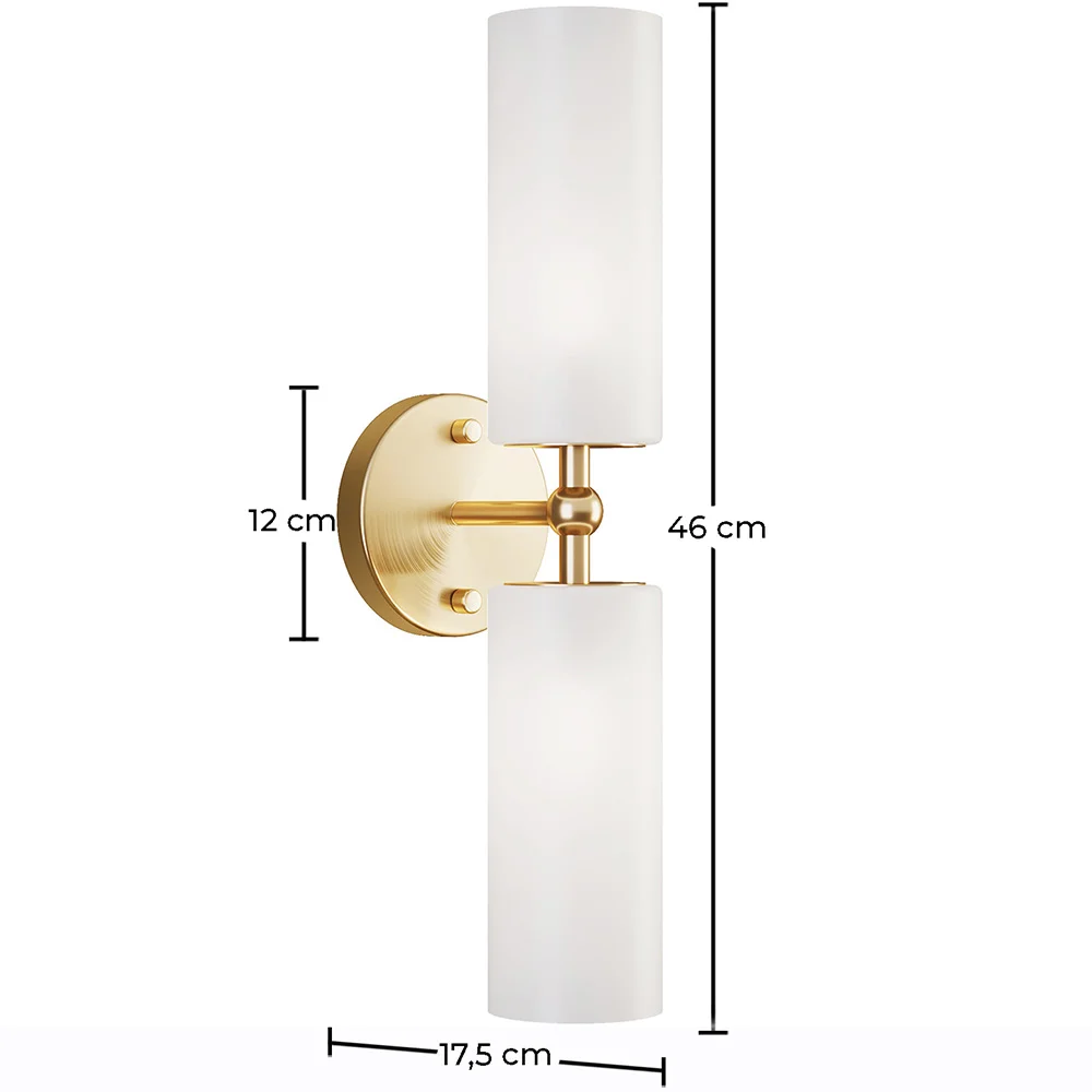 Lampe Murale en Or Vieilli - Applique à 2 Lumières - Feru image 10