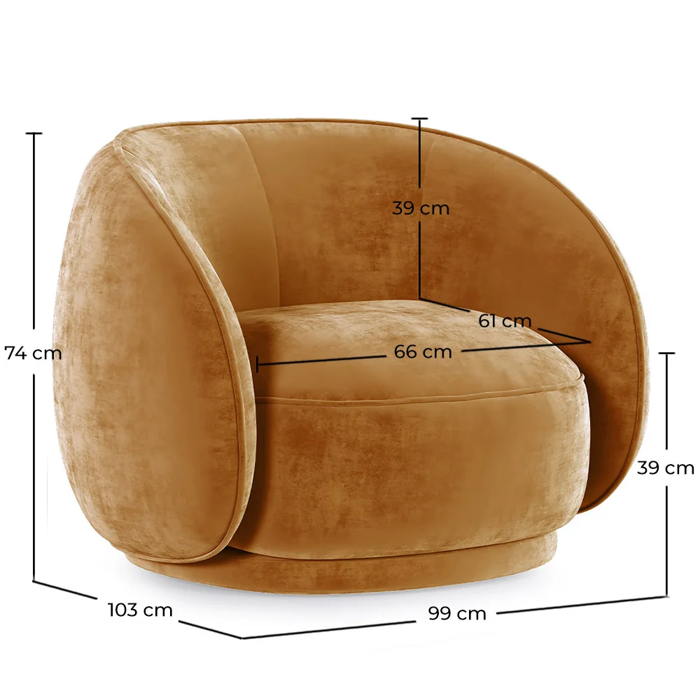 Fauteuil Courbé en Velours - Fauteuil - Cally image 10