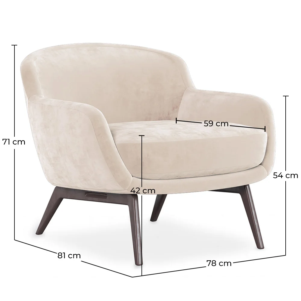 Fauteuil Rembourré en Velours - Jenna image 10