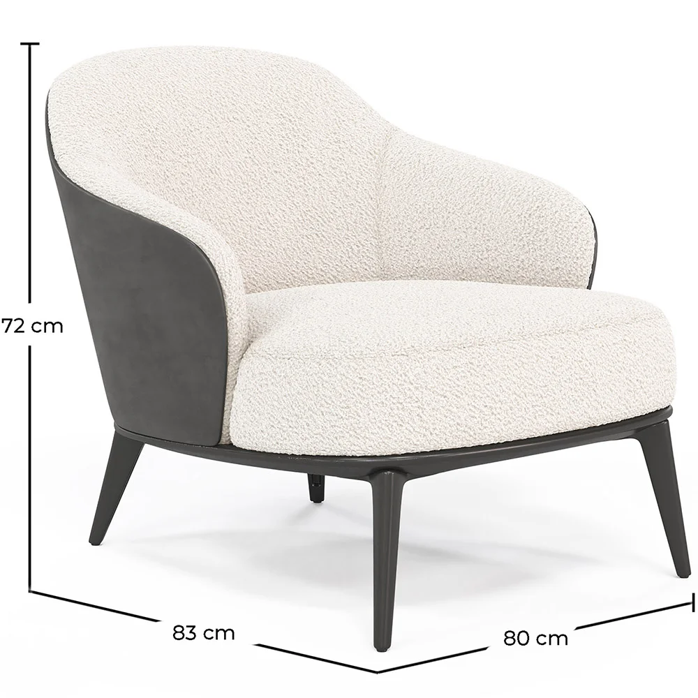 Fauteuil en bouclette fausse fourrure Tapissée - Boucles Blanches - Luc image 10