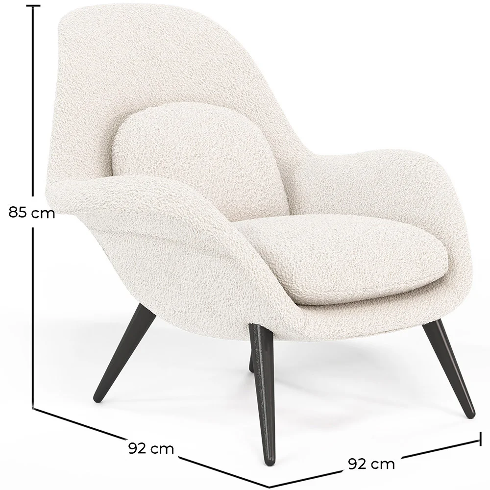 Fauteuil en bouclette fausse fourrure Tapissée - Boucles Blanches - Uyere image 10
