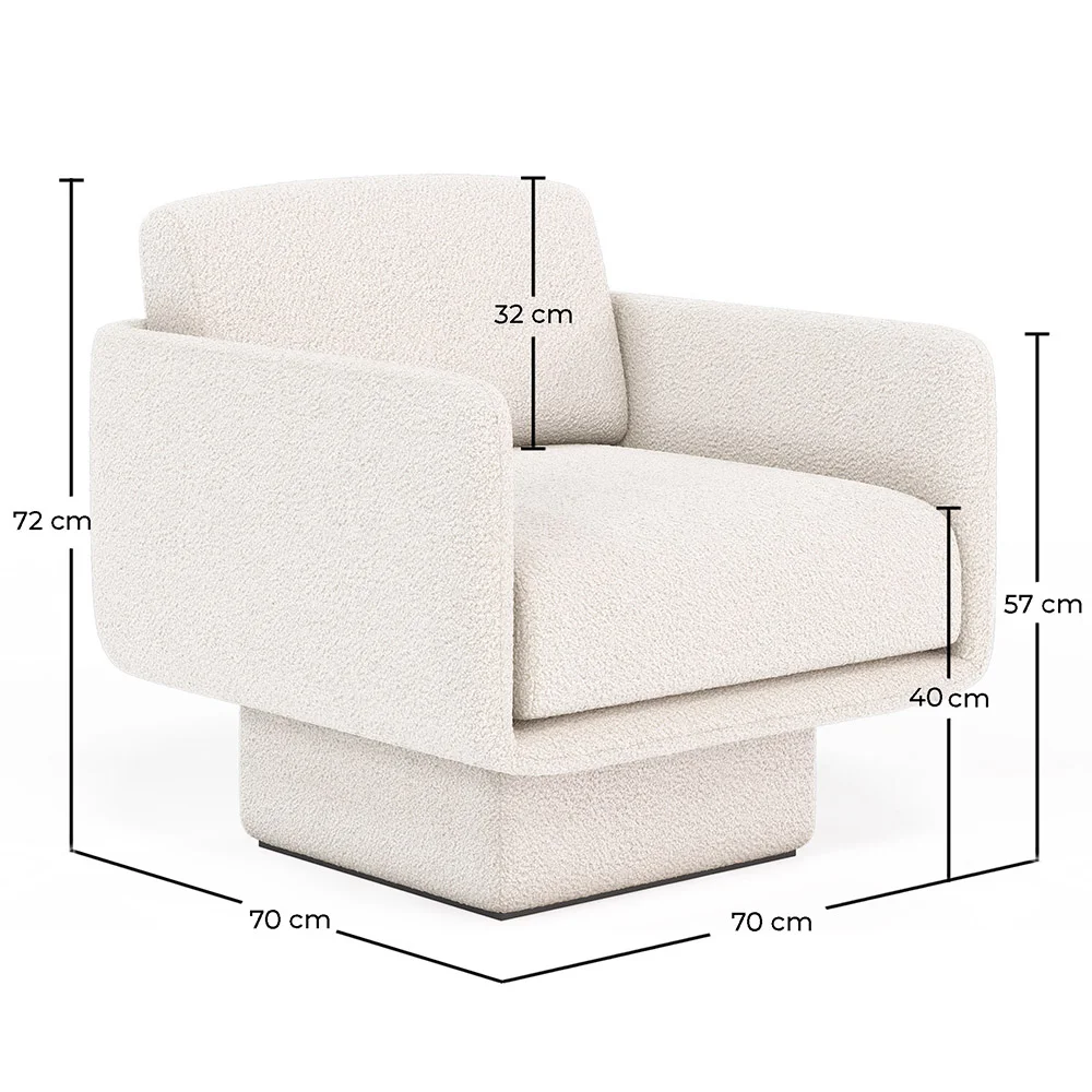 Fauteuil en bouclette fausse fourrure Tapissée - Boucles Blanches - Jackson image 10