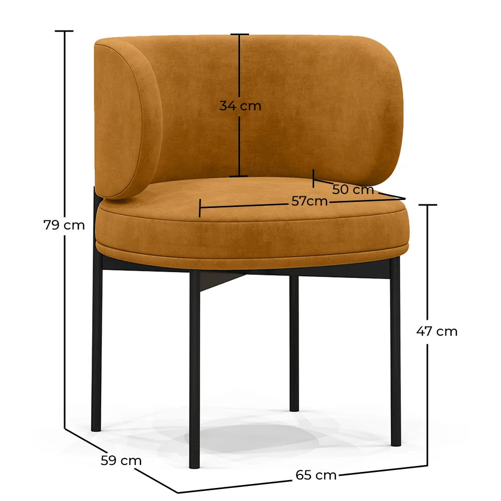 Chaise de salle à manger - Revêtue de velours - Loraine image 10