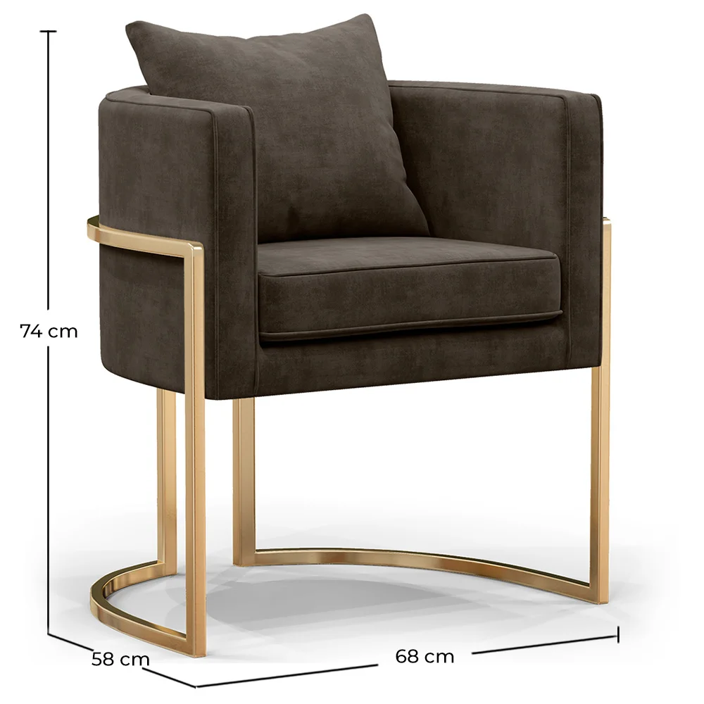 Chaise de salle à manger - Avec accoudoirs - Revêtue de velours - Giorgia image 10
