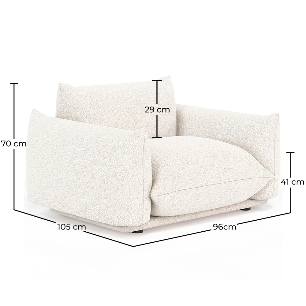 Fauteuil en bouclette fausse fourrure Tapissée - Boucles Blanches - Wers image 10