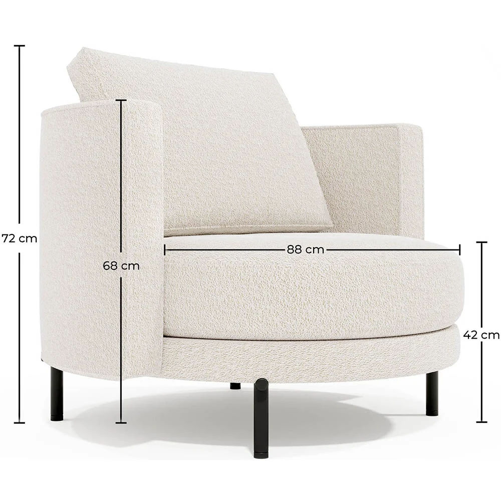 Fauteuil de Designer - Revêtement en Tissu Bouclé - Maura image 10