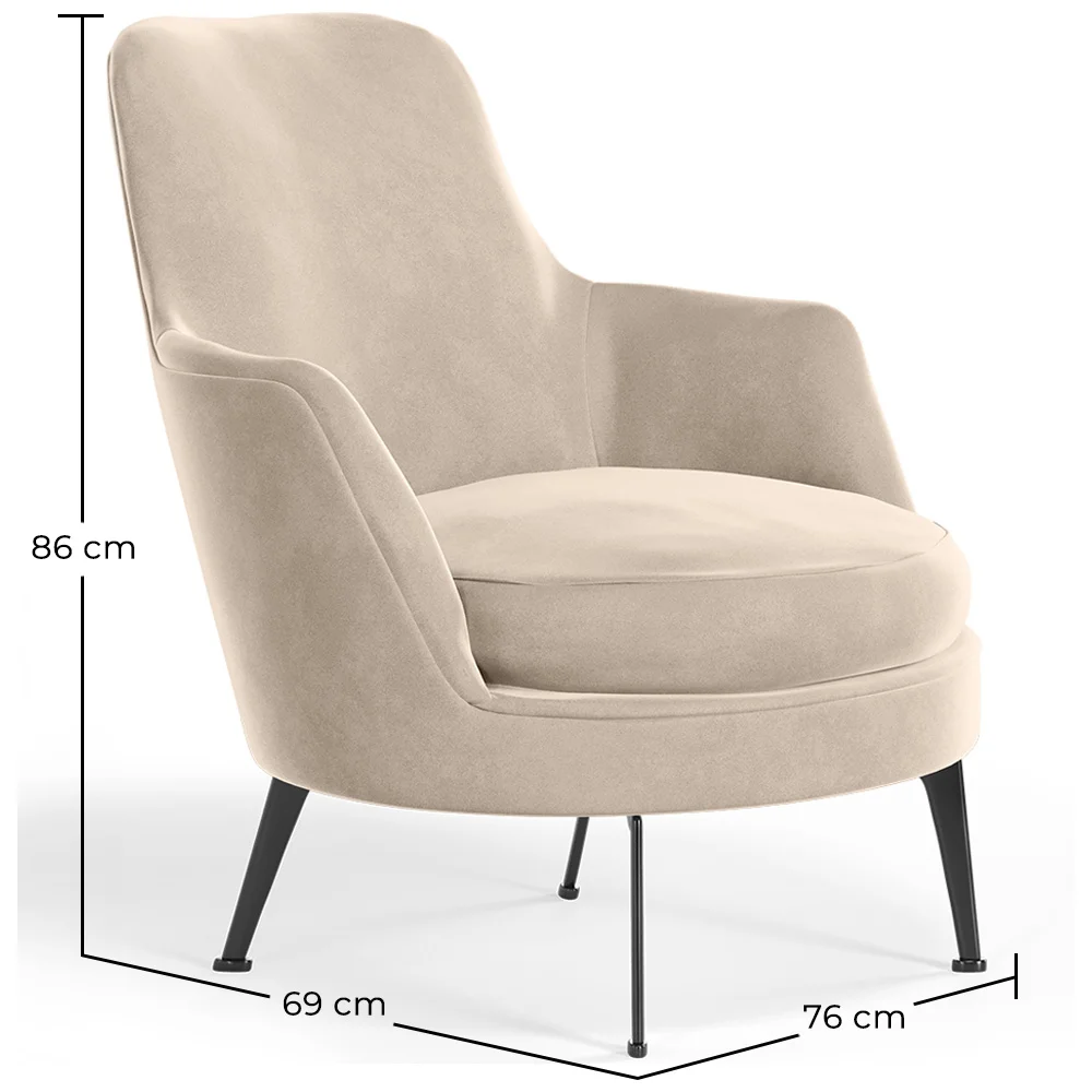 Fauteuil de Design Rembourré en Velours Style Contemporain - Hanneh image 10