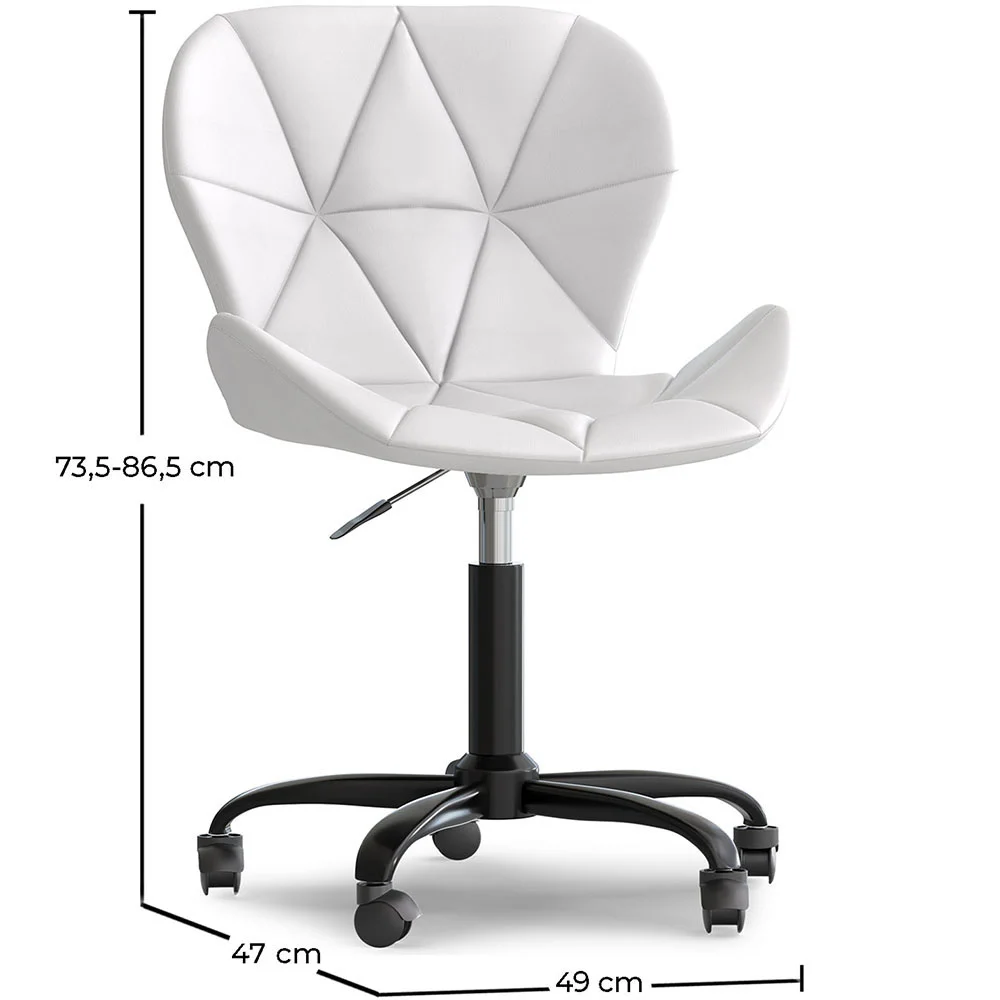 Chaise de bureau avec roulettes - Chaise pivotante de bureau - Revêtement en similicuir - Structure noire Wito image 10