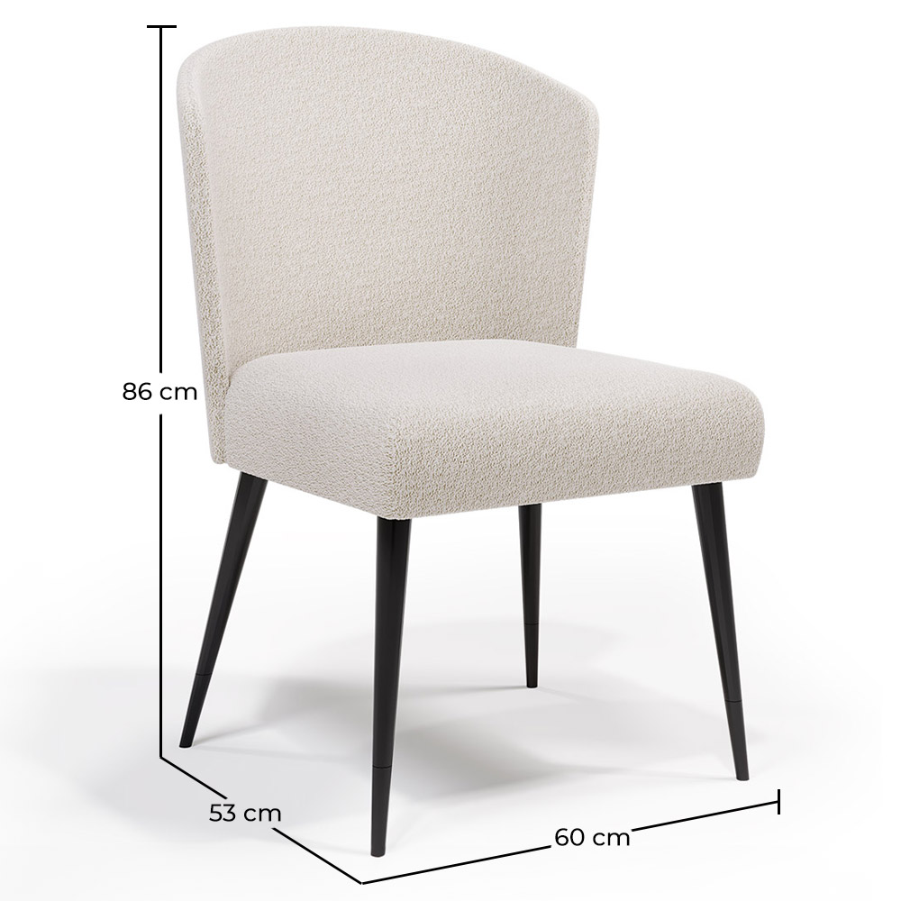 Chaise de Salle à Manger - Revêtue de Tissu Bouclé - Kirna image 10