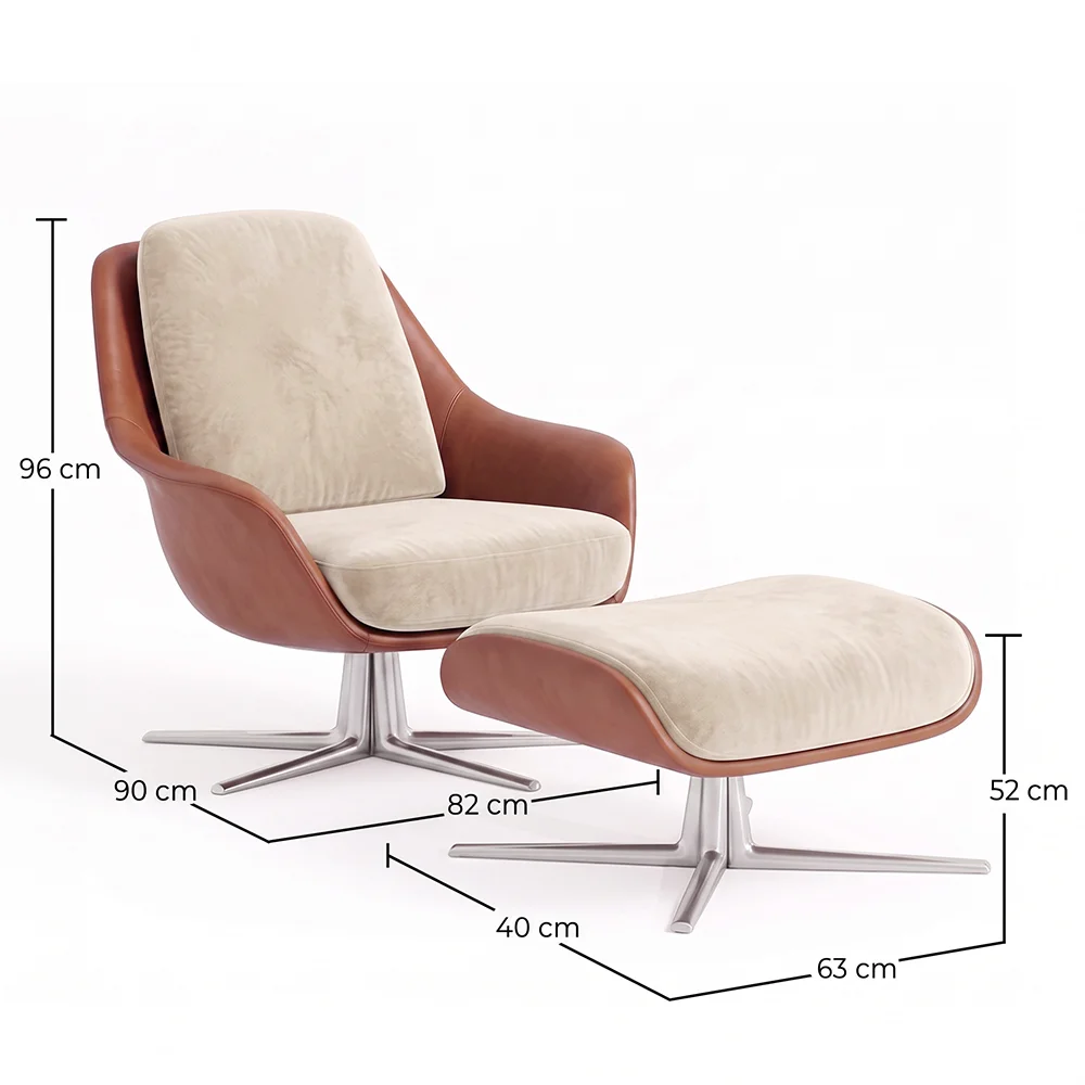 Fauteuil Design Contemporain Tapissé avec Repose-pieds - Asher image 10