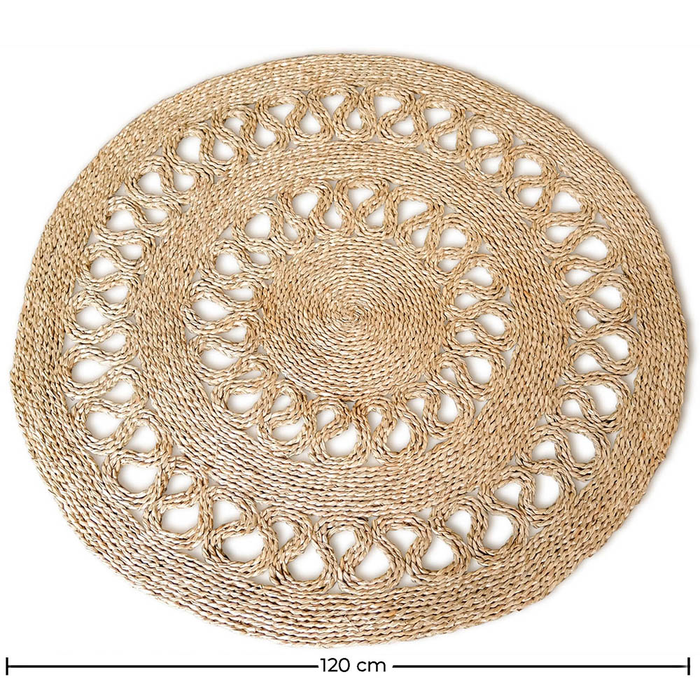 Tapis rond en jute - Boho Bali - 120 CM - Ilya image 10