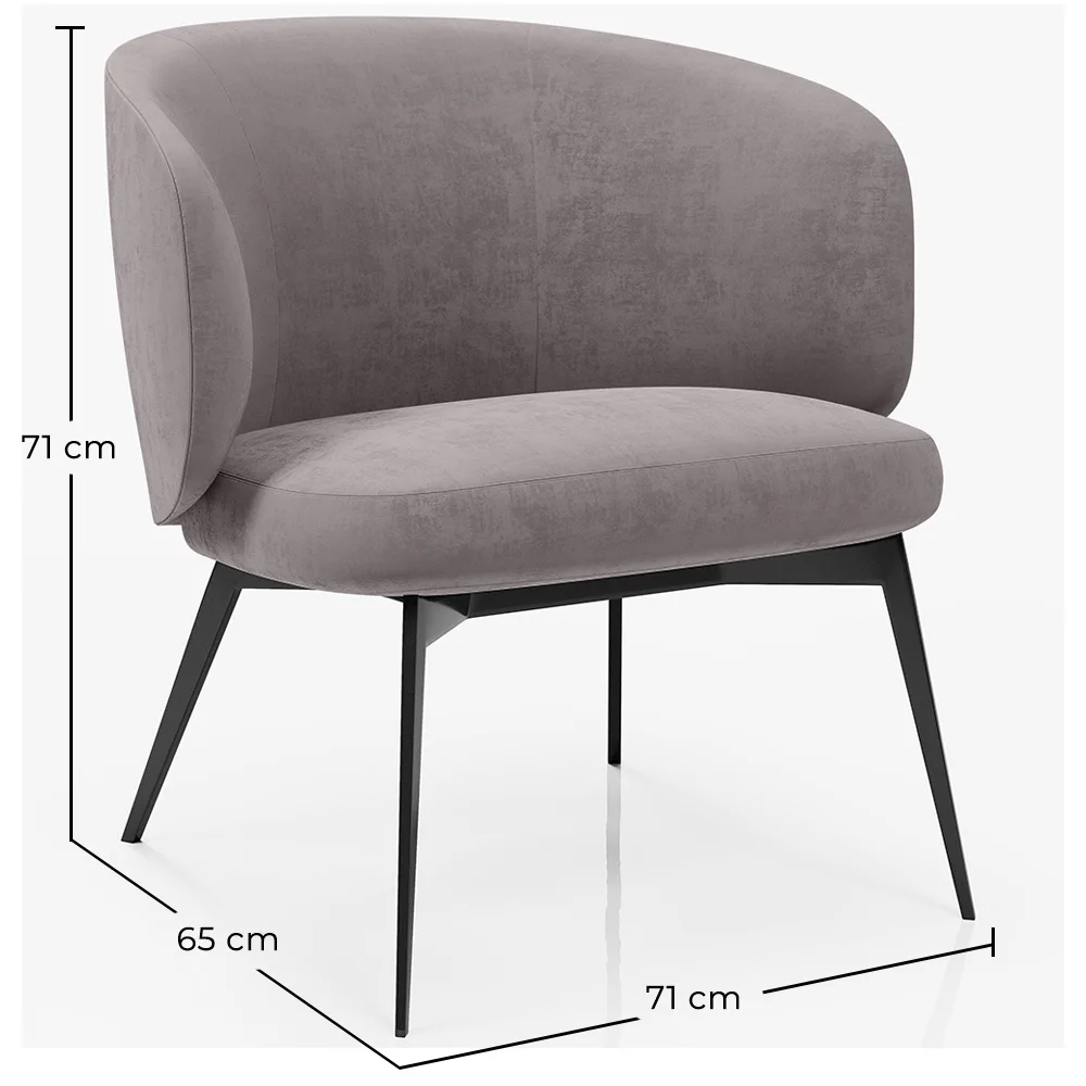 Fauteuil Design Courbé Tapissé Style Contemporain - Opreh image 10