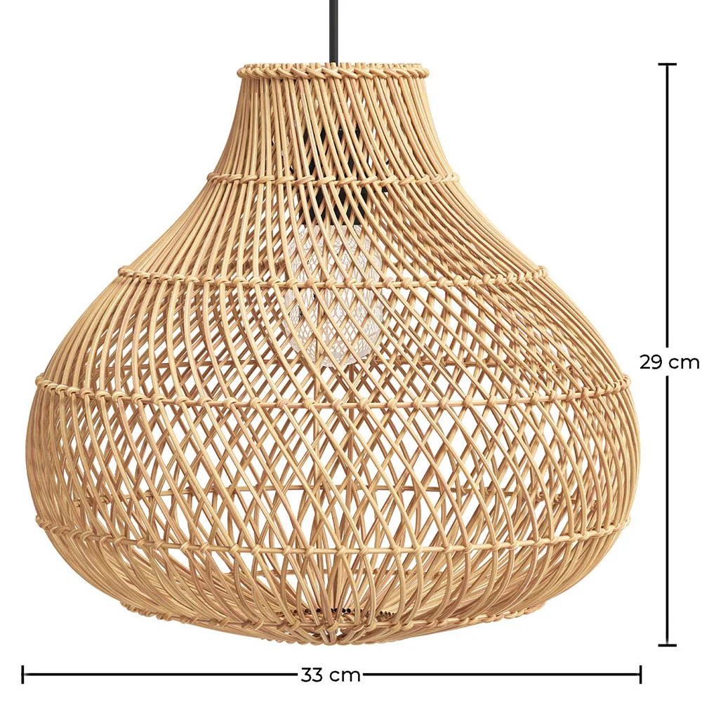 Lampe de plafond en rotin - Lampe suspendue bohème de Bali - Wayan image 10