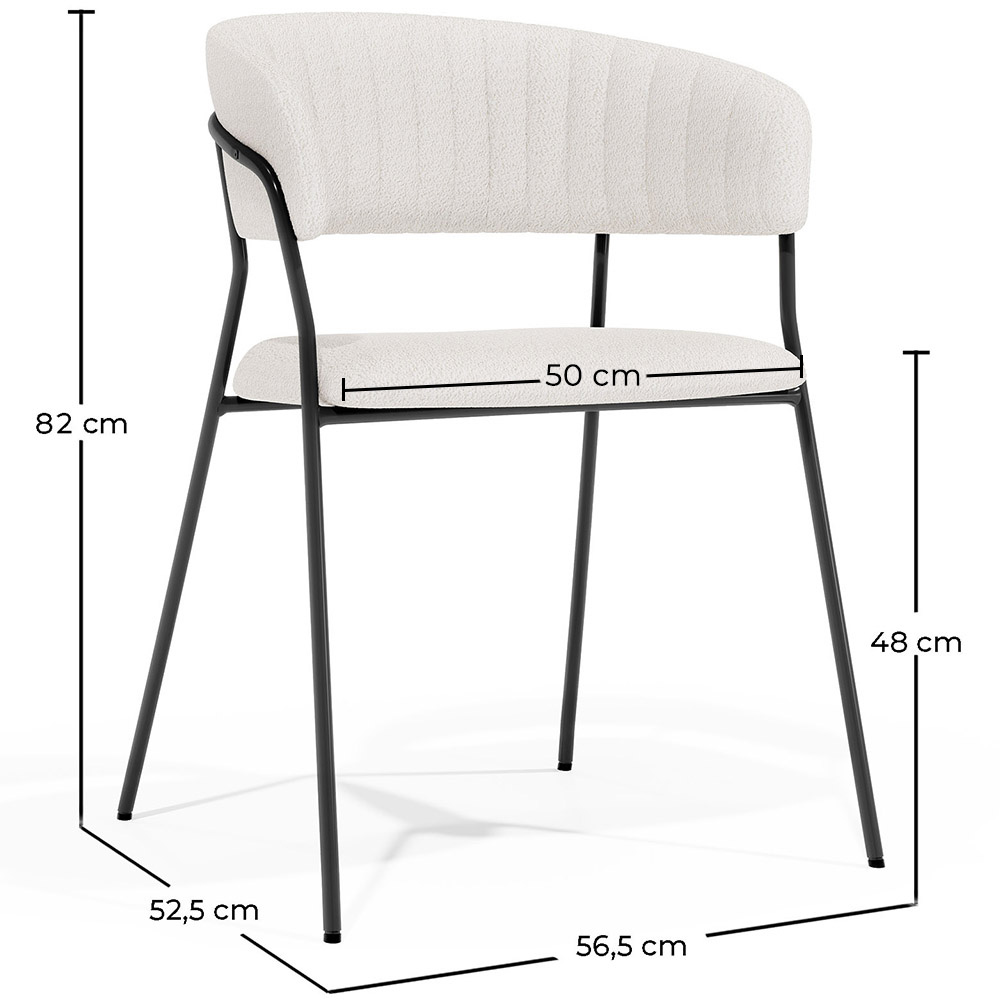 Chaise de salle à manger - Revêtue de tissu Bouclé - Gruna image 10