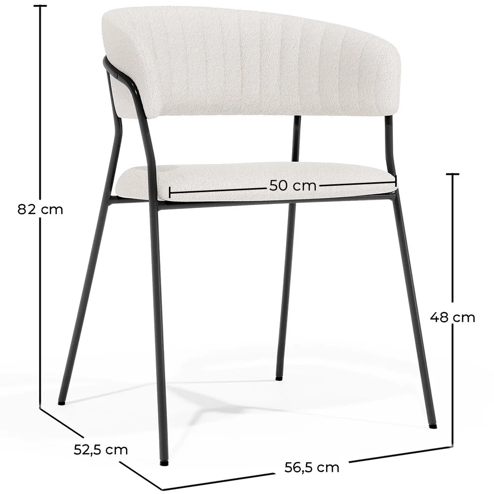 Chaise de salle à manger - Revêtue de tissu Bouclé - Gruna image 10