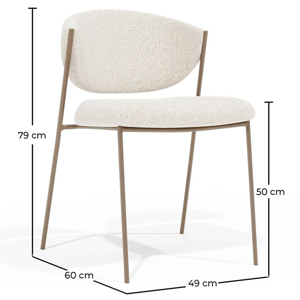 Chaise de salle à manger - Tapissée en tissu bouclé - Seda image 10