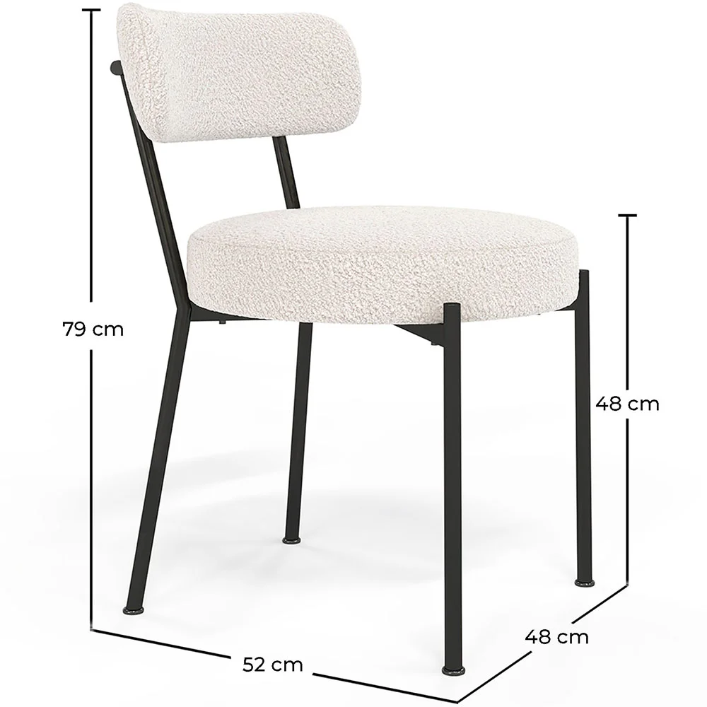 Chaise de salle à manger - Revêtue de tissu bouclé - Raga image 10