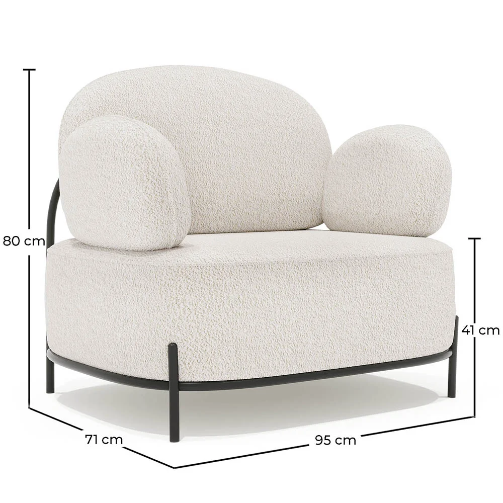 Fauteuil design - Revêtu de tissu bouclé - Baman image 10