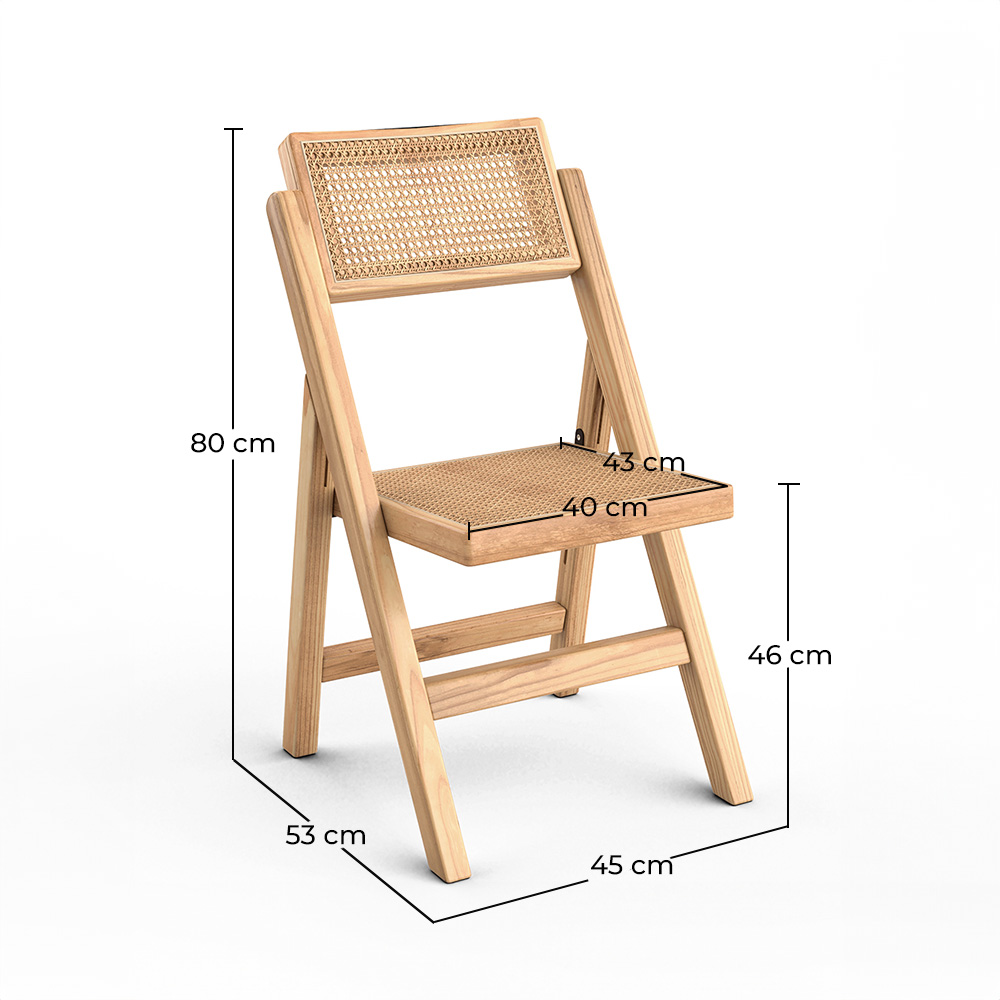  Chaise pliante en bois et rotin pour salle à manger - Umbra image 10