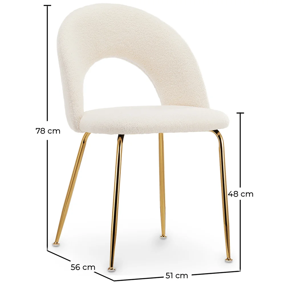 Chaise de salle à manger - Revêtue de tissu Bouclé - Amarna image 10