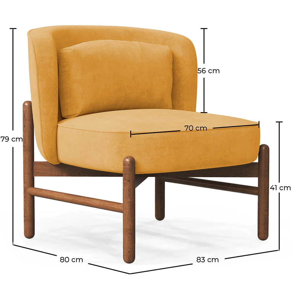 Fauteuil rembourré en velours et bois - Brina image 10