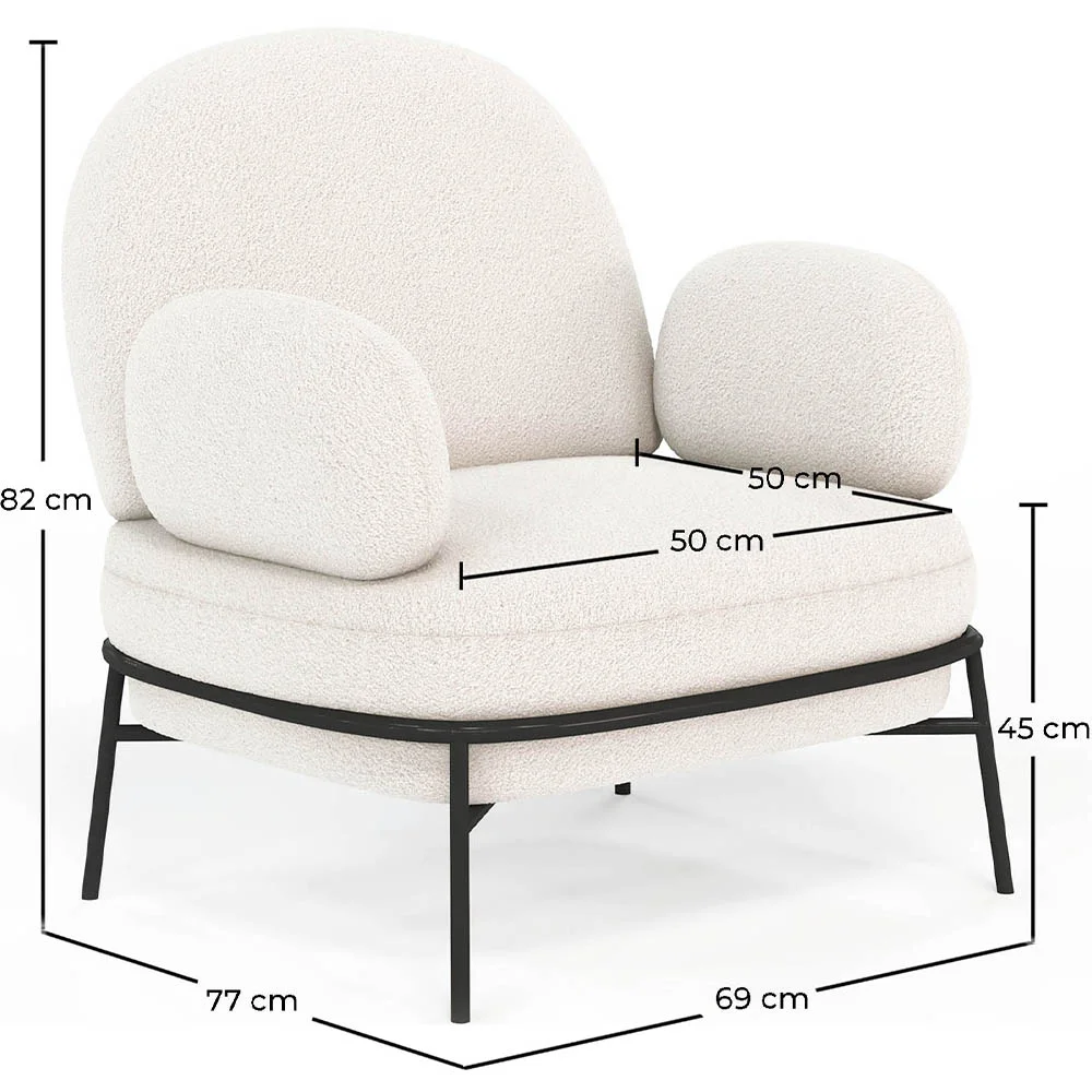 Fauteuil de Designer - Revêtu de Tissu Bouclé - Alia image 10