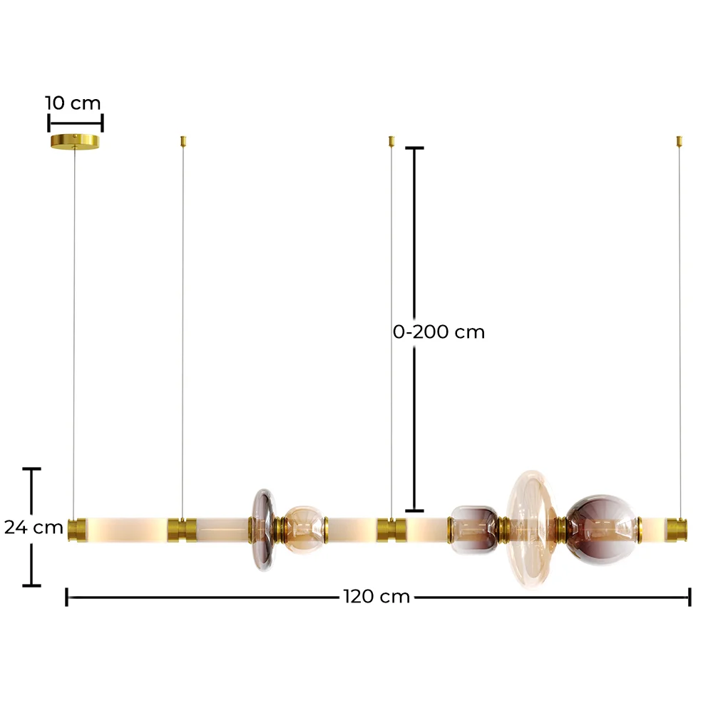 Lampe suspendue en cristal - LED - Singlen 120 CM image 10
