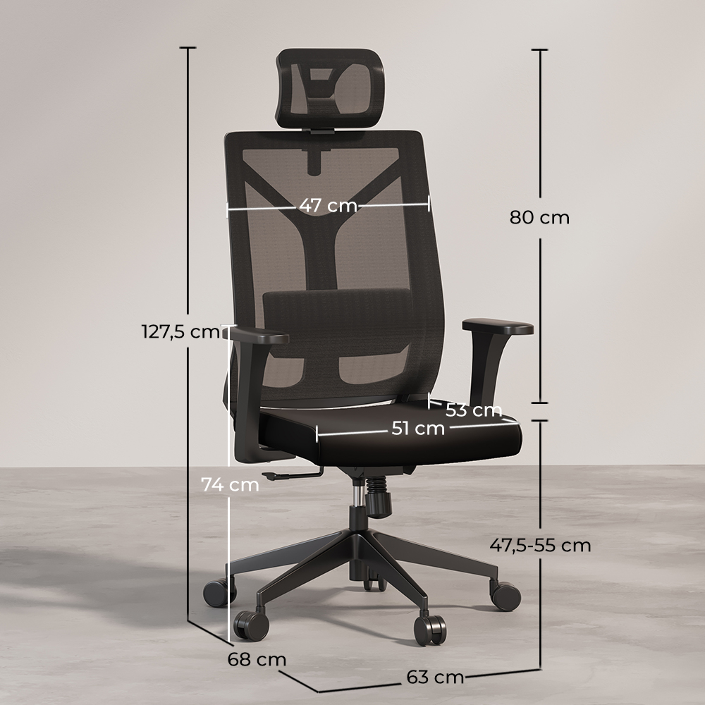 Chaise de bureau ergonomique avec roulettes et accoudoirs - Pebbles image 10