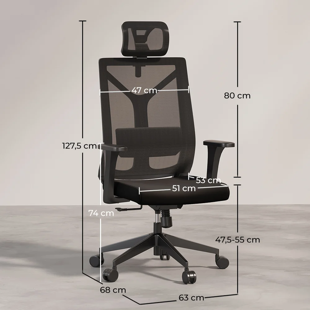 Chaise de bureau ergonomique avec roulettes et accoudoirs - Pebbles image 10