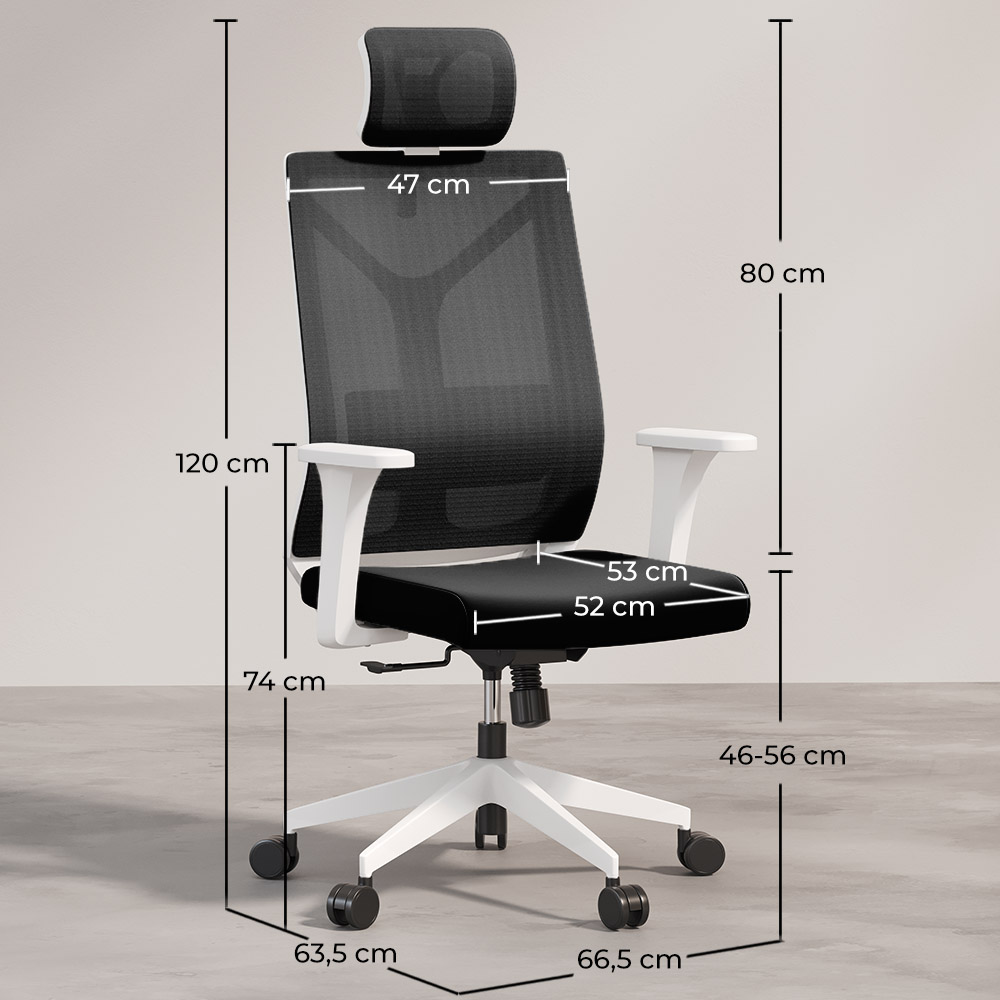 Chaise de bureau ergonomique avec roulettes et accoudoirs - Ergal image 10