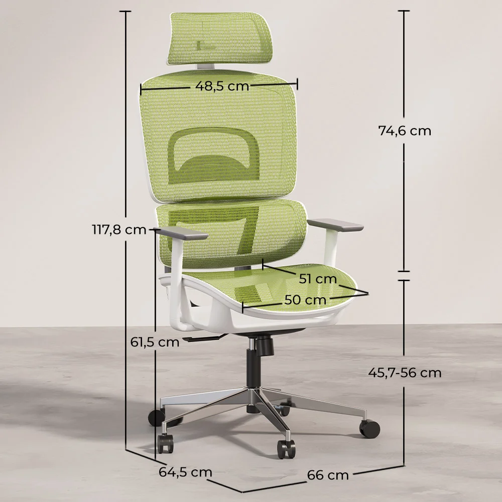 Chaise de bureau ergonomique avec roulettes et accoudoirs - Keys image 10