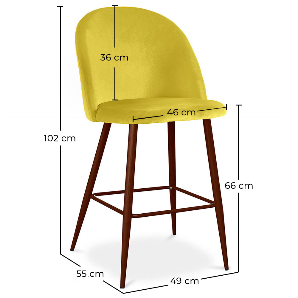 Tabouret tapissé en velours - Design scandinave - 66cm - Evelyne image 10