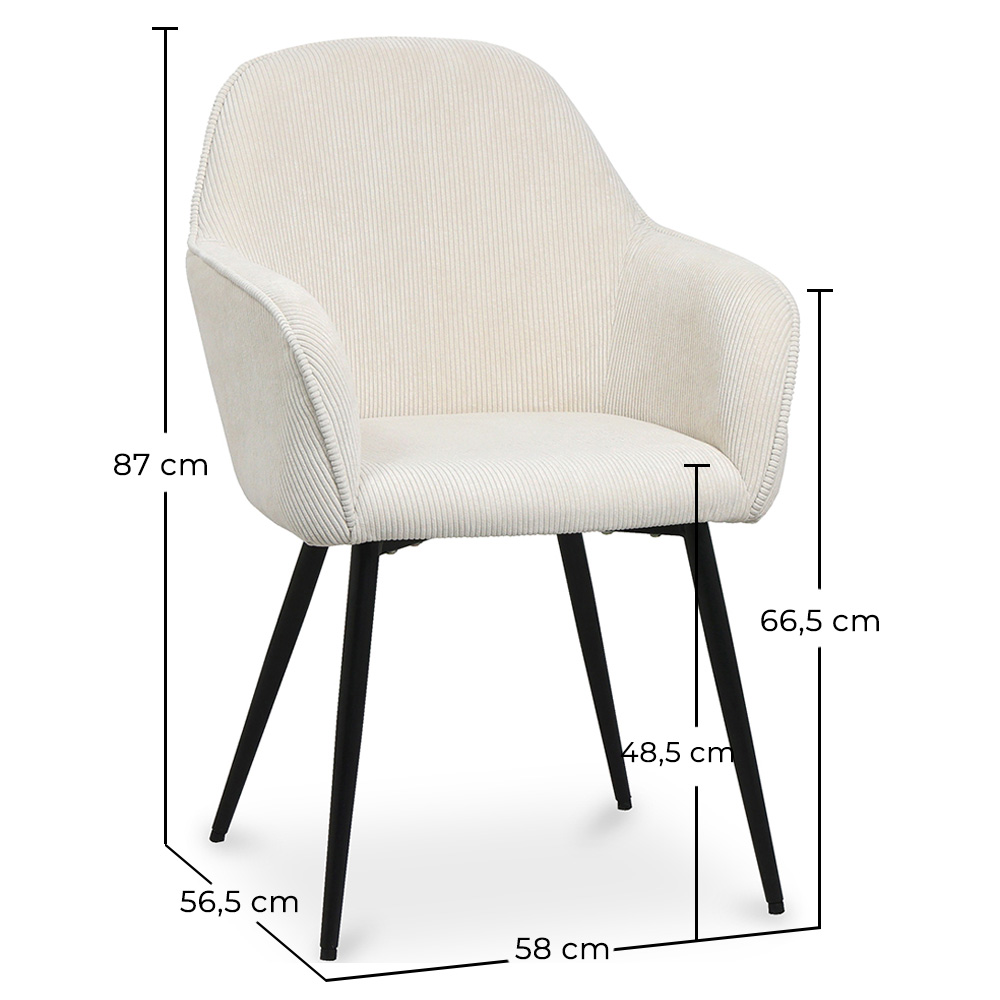 Chaise de salle à manger rembourrée en velours - Avrea image 10