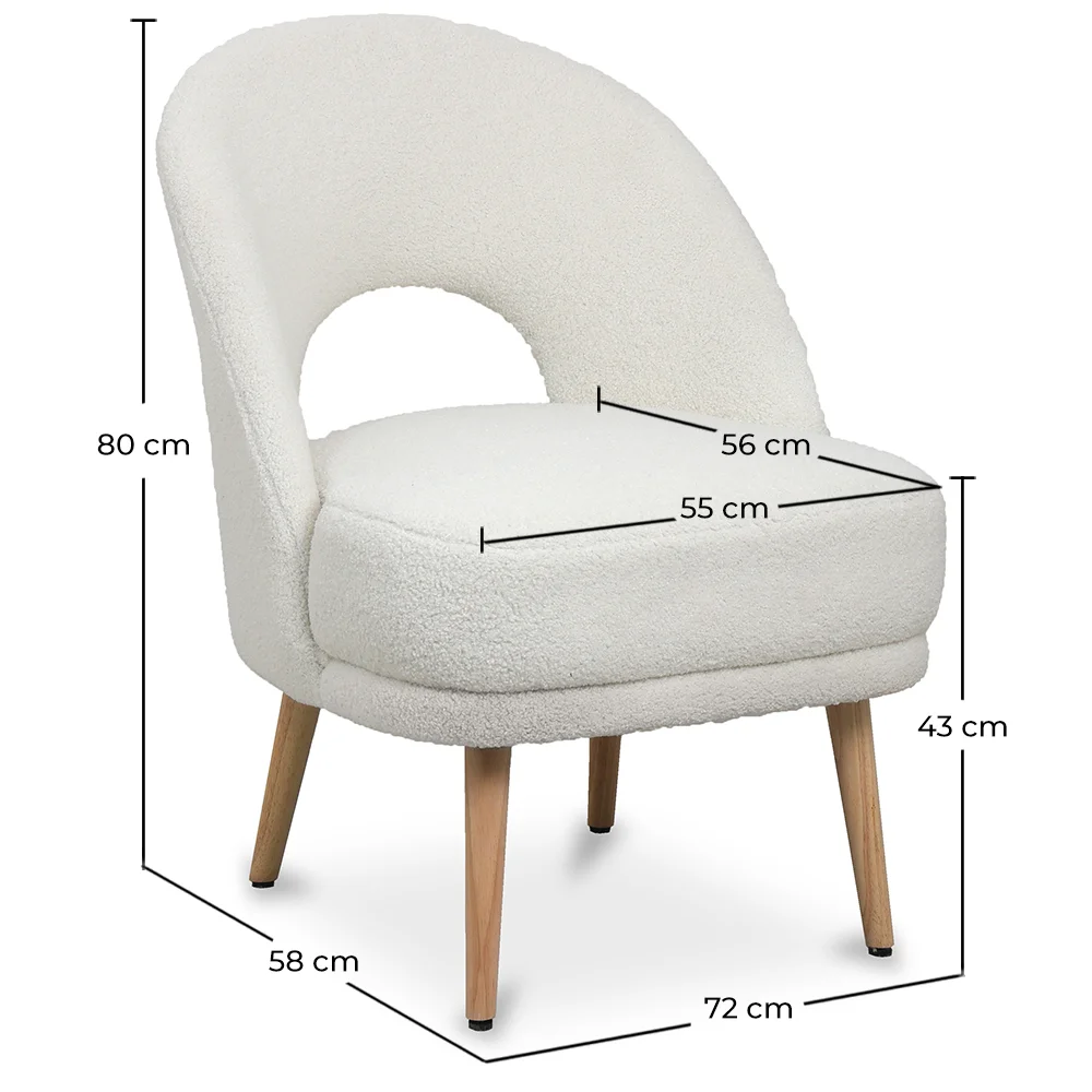 Chaise de Salle à Manger Rembourrée en Bouclé - Devy image 10