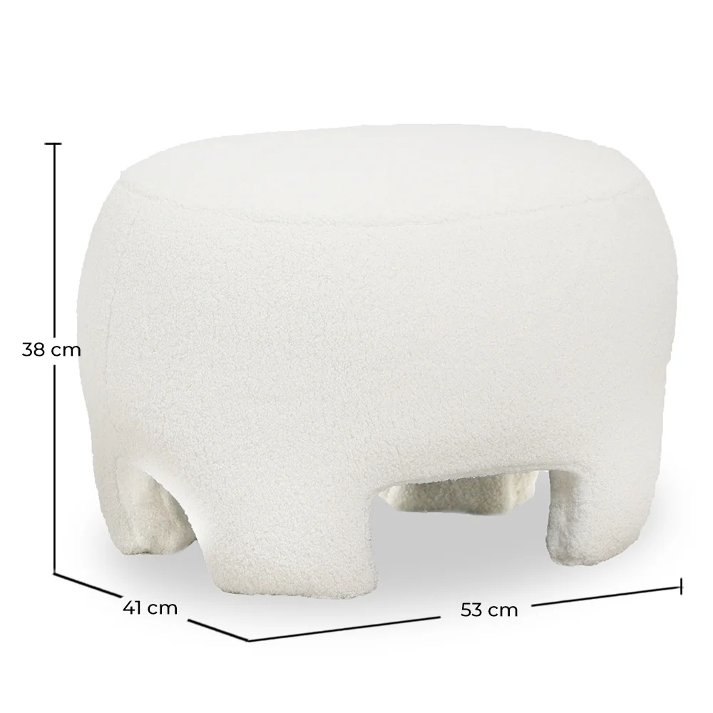 Repose-pieds Tapissé - Pouf en Tissu Bouclé - Magnolia image 10