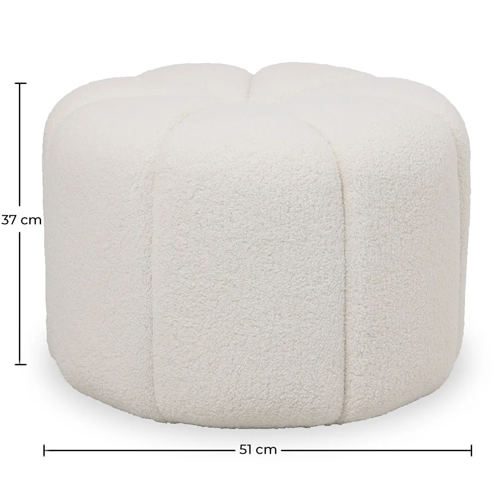 Pouf Rond Rembourré en Tissu Bouclé - Posera image 10
