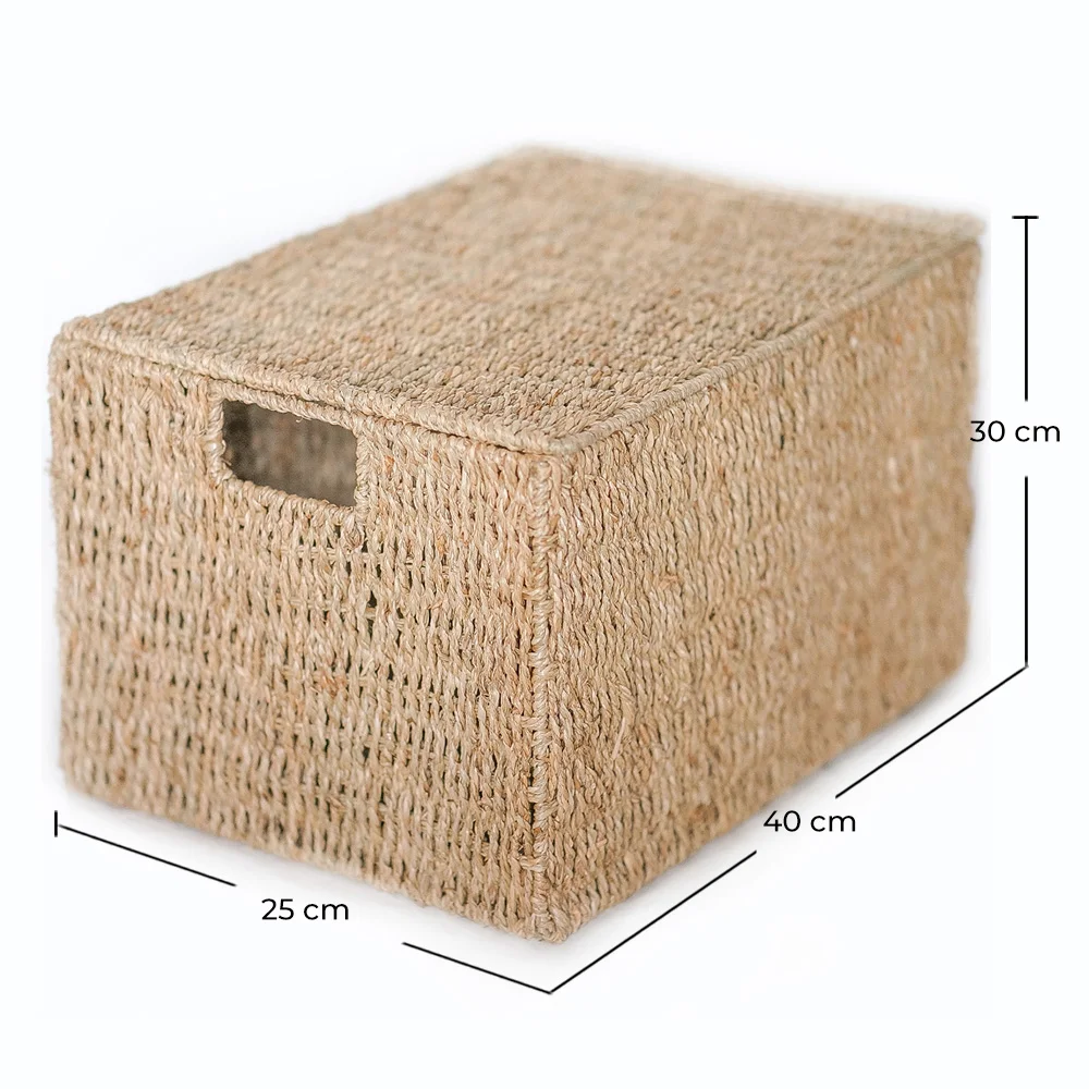 Panier en Fibre Naturelle avec Couvercle - 40x30CM - Maracay image 10