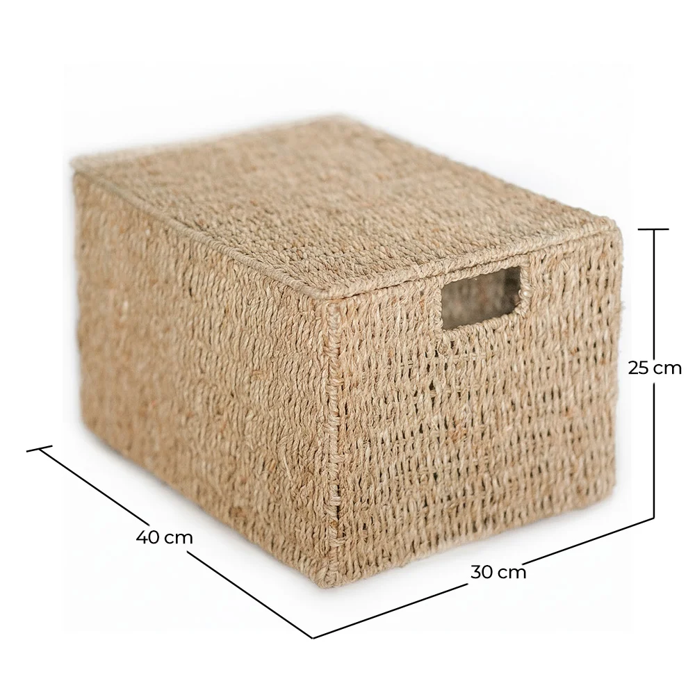 Panier en Fibre Naturelle avec Couvercle - 40x30CM - Maracay image 10