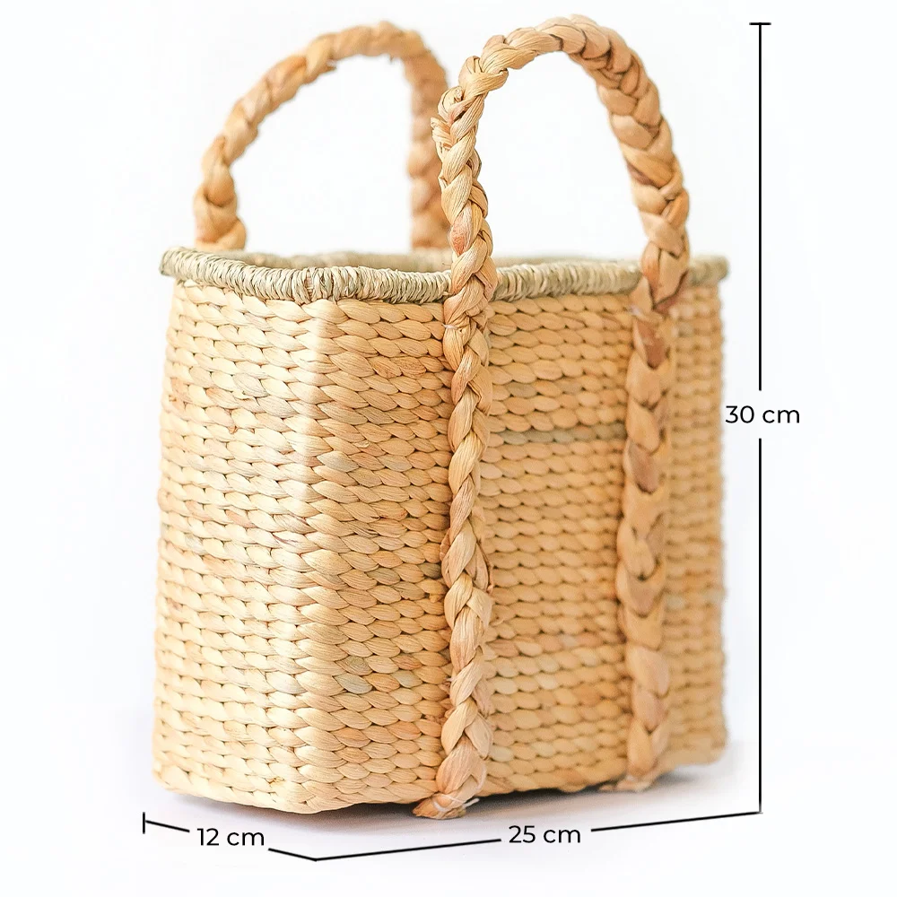 Panier en Fibres Naturelles avec Poignées - 30x25CM - Haret image 10