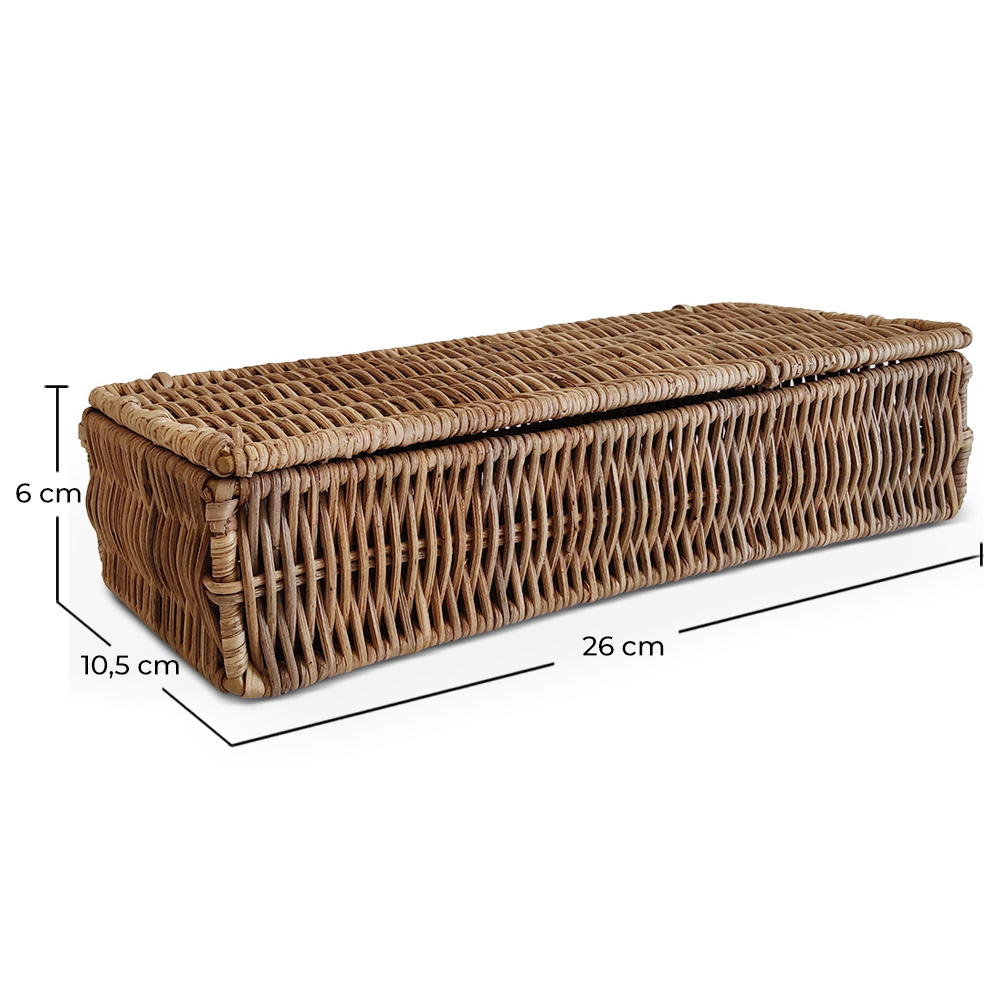 Panier en rotin avec couvercle - 26x10CM - Lung image 10