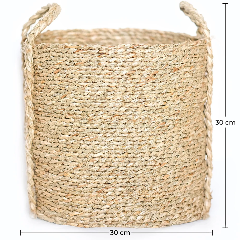 Panier en Fibres Naturelles avec Poignées - 30x30CM - Taral image 10
