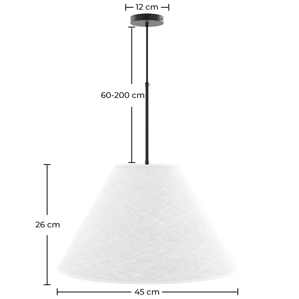 Lampe de Plafond Suspendue avec Abat-jour en Tissu Beige - Fula image 10