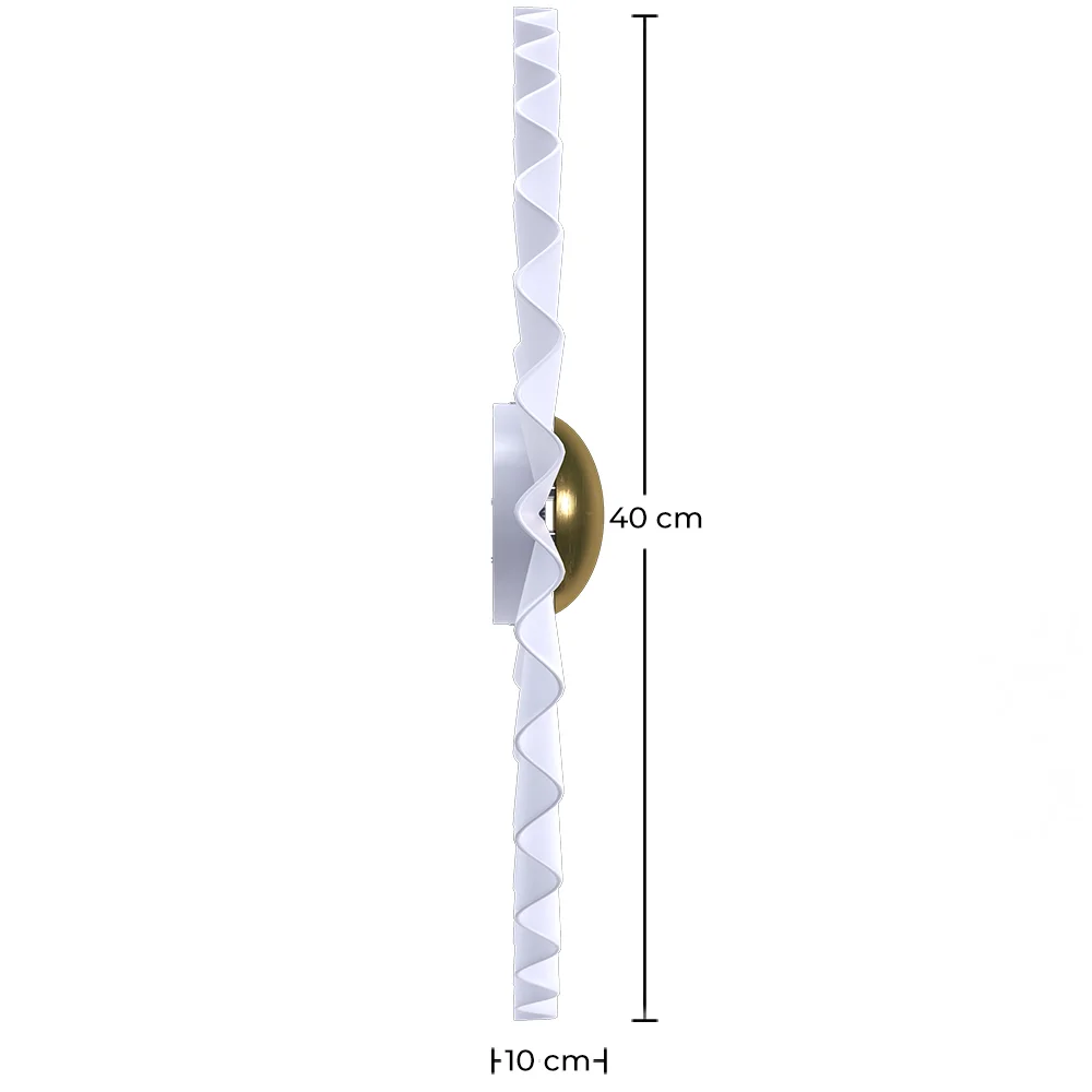 Lampe Murale Applique Fleur en Métal Blanc et Doré - 40CM image 10
